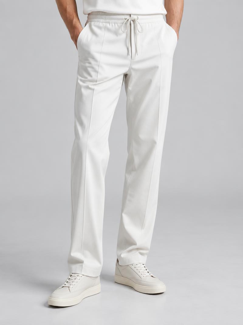 Chalk tailored trousers with a fluid straight leg