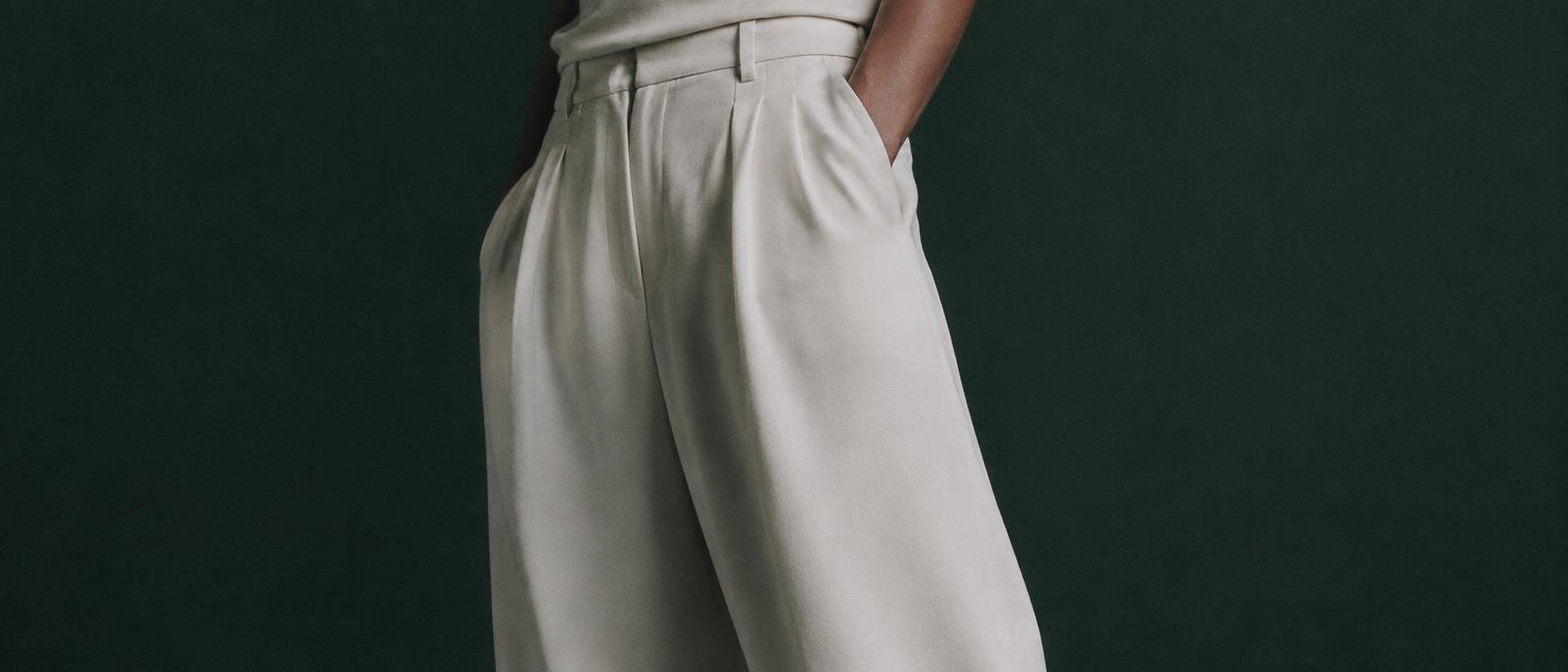 Sculpted Trousers — fabric and construction detail